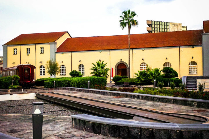 The outside area of the Pietrarsa Railway Museum