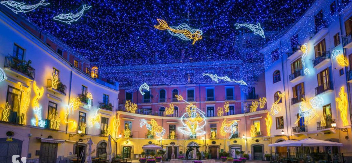 One of the installations of Salerno Christmas Lights