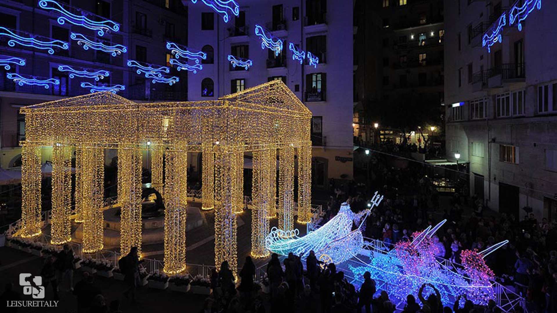 One of the installations of Salerno Christmas Lights
